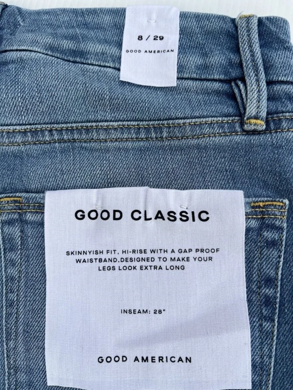 Good American Good Classic Jeans 25 28 29 Indigo 334 High Rise Straight
